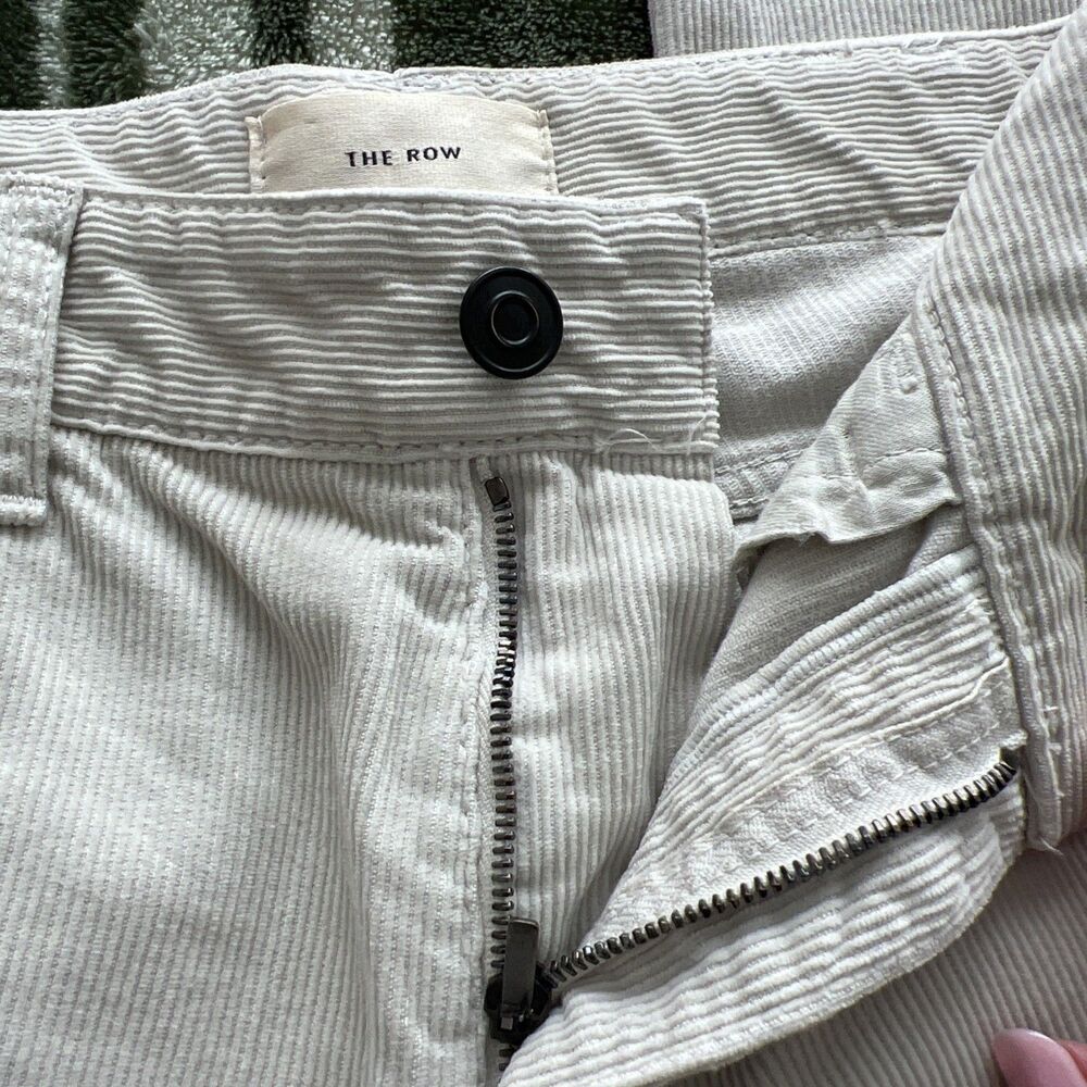 THE ROW Beige Corduroy Wide Leg Pants Size 25x30 High Waisted Excellent Altered - Picture 9 of 16